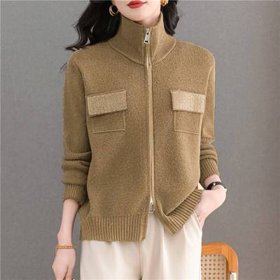 红色翻领卫衣外套女春秋2025新款立领拉链开衫短款棒球服宽松夹克