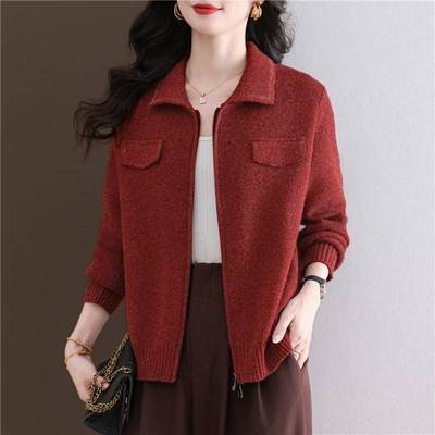 灰色短款卫衣外套女春季2025新款小个子宽松双拉链厚春秋翻领开衫