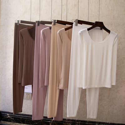 女士莫代尔秋衣秋裤莫代尔棉毛衫