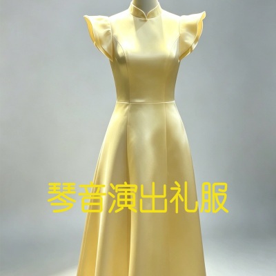 新款艺考生民乐独唱礼服女复古风