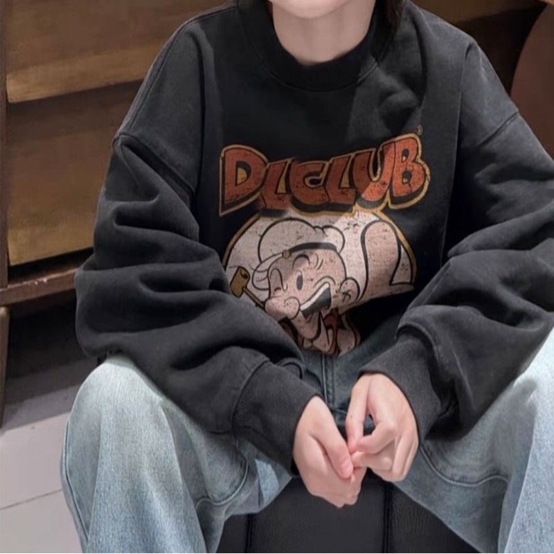 一只卷毛羊2025年秋冬新款矮个子加绒长袖卫衣打底冬装上衣