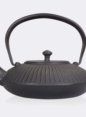 茶室摆件新中式艺术品扇形铁壶
