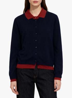 菠萝宝宝【清洛】秋冬女式新款内搭雅丹风假两件开衫毛衣53-Y8068