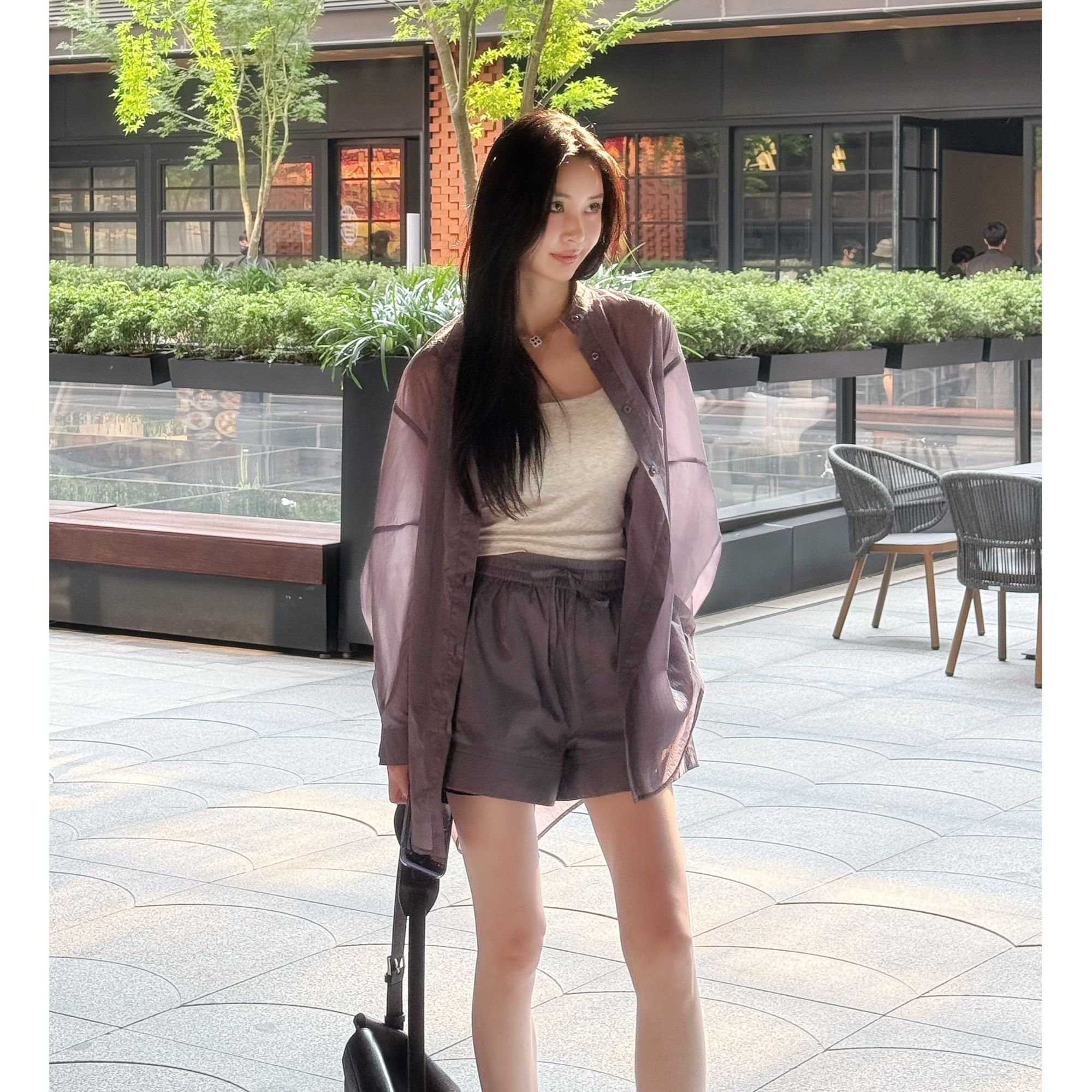 菠萝宝宝2025夏季新款薄款巨好看的爆款高级感衬衫短裤休闲套装女