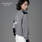 秋冬火柴人小狗男女同款 TNONBREMOE 圆领套头针织毛衣小众上衣