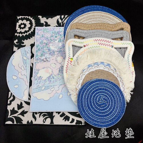 娃屋DOLLHOUSE迷你家具配件 BJD OB116分8分12分小布道具地毯地垫