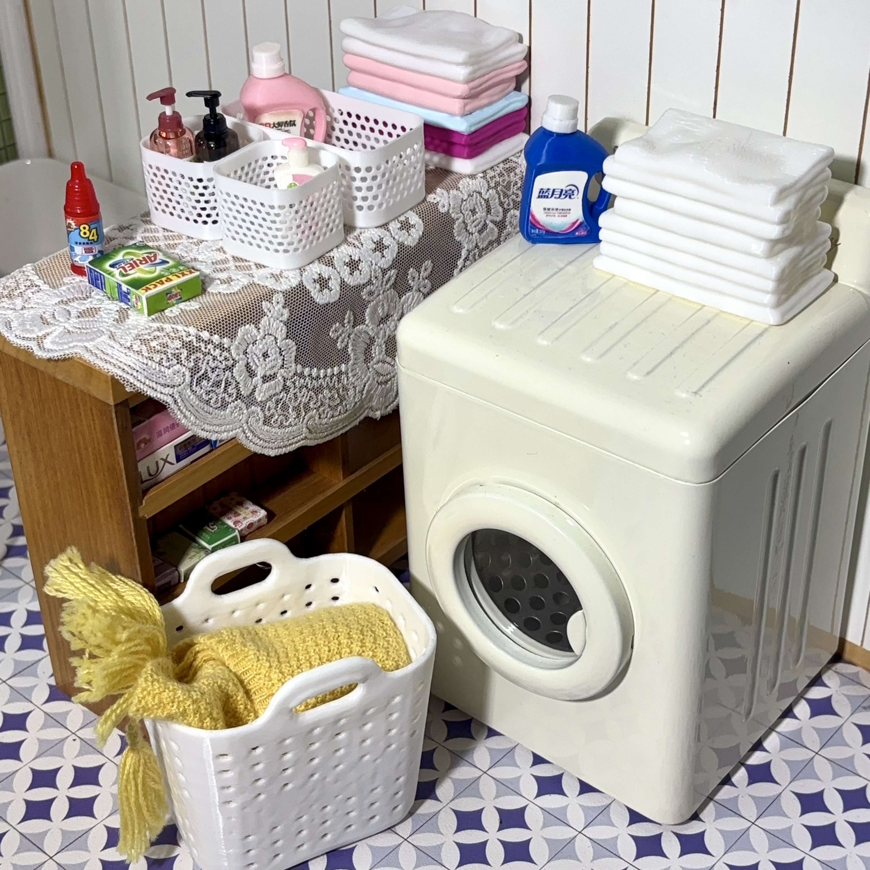 1：6娃娃屋仿真卫生间摆件迷你框框毛巾洗浴用品模型摆件拍摄道具