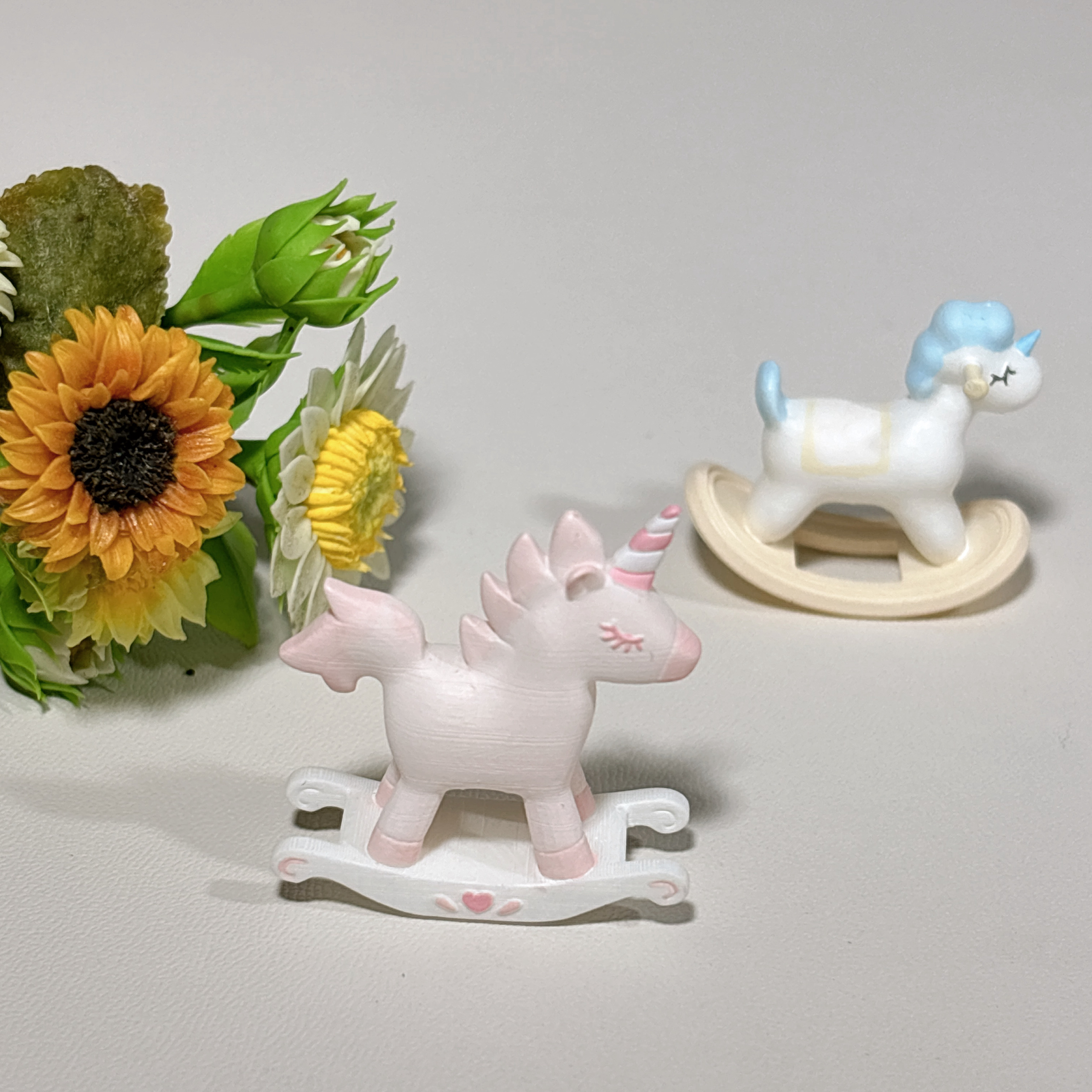 娃屋diy配件微缩树脂手绘彩色木马模型迷你食玩创意摆件生活场景