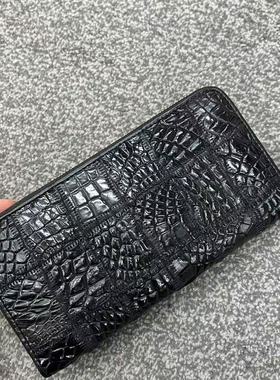 新款鳄鱼皮男女钱包黑色红色棕色男女通用鳄鱼爪手拿包尺寸19com