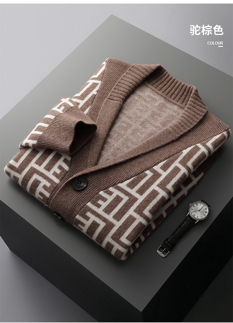 캐시미어 스웨터 남성용 헤비급 두꺼운 V 넥 100 순수 캐시미어 남성용 카디건 자카드 솔리드 컬러 니트 스웨터 스웨터 재킷