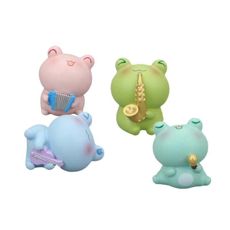 开心蛙乐队创意蛋糕插件可爱韩国风网红小青蛙烘焙蛋糕装饰摆件