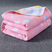 纯棉六层纱布小毛巾被浴巾儿童婴儿超柔大童女孩宝宝专用棉纱盖毯