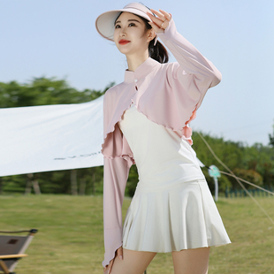 防晒披肩女开车骑行户外薄款 夏 冰丝防紫外线遮阳防晒衣新骑车长袖