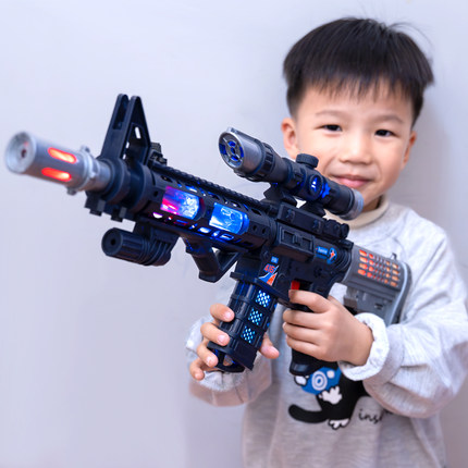 新款升级加长M416电动枪玩具发光振动冲锋枪音乐手枪儿童男孩礼物