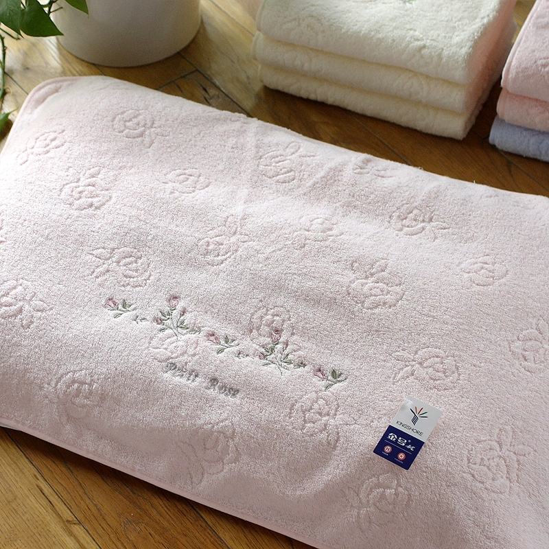 金号枕巾纯棉绣花全棉A类加大加厚柔软家用成人男女情侣枕头巾