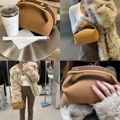 h家饭盒包2024新款 女包休闲单肩手提化妆包帆布洗漱大容量手拎包