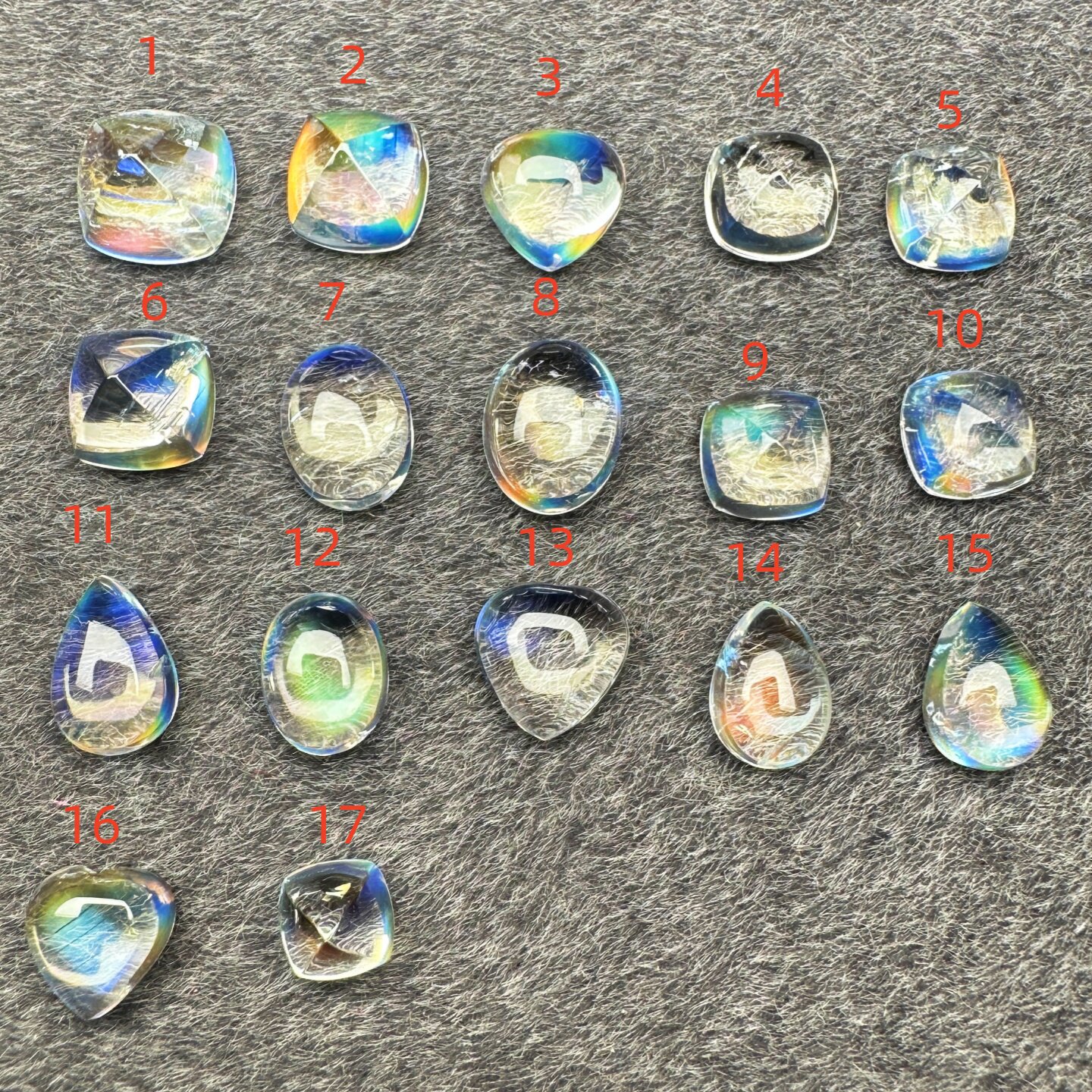 天然马岛彩虹月光石80克拉爱心