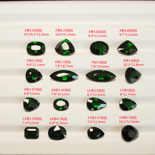天然全净收藏品俄罗斯铬透辉石裸石戒面吊坠彩色宝石绿方形