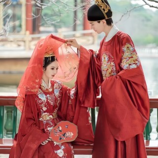 钟灵记良缘夙缔婚服出租中式婚礼婚庆拍结婚照明制婚礼仪式服租赁