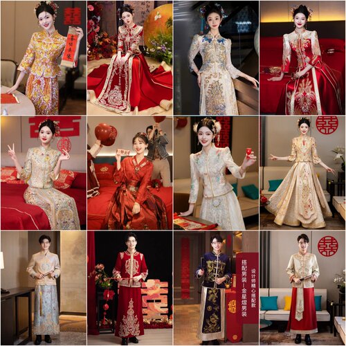 出租秀禾服婚服重工高端新中式