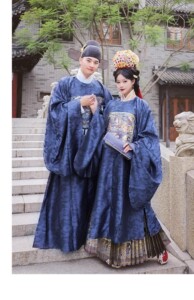 父母装出租明制中式婚礼四季款重工刺绣传统中国风圆领袍婚庆走秀