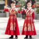 国学服租赁 女童中国风红色男女同款 出租儿童汉服男童冬款 加厚套装