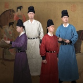 出租宋制伴郎服兄弟团中式 婚礼圆领袍复原汉服父母礼服汉服租赁