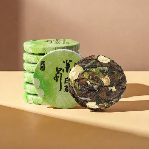 茉莉花茶桂花茶清香型福鼎白茶贡眉饼紧压新茶自己喝口粮茶