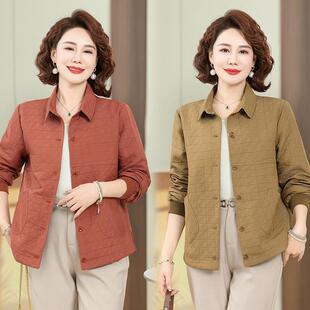 2025春装新款短款夹克衫休闲简约妈妈装春秋夹层两用衫百搭外套女