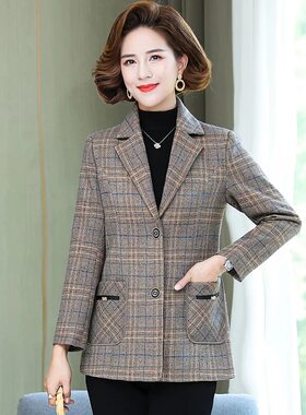 妈妈装西服常规长袖春秋外套女