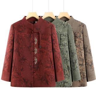 正品春秋国风盘扣妈妈短款外套中老年人两用衫二八月奶奶装上衣服