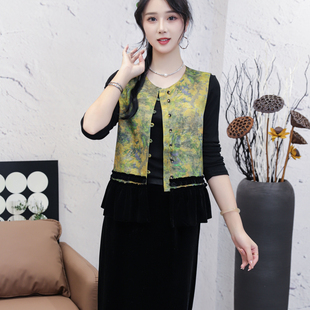 太美啦 新中式 國風(fēng)馬甲外套洋氣春秋款 背心女士馬夾上衣 2025秋季