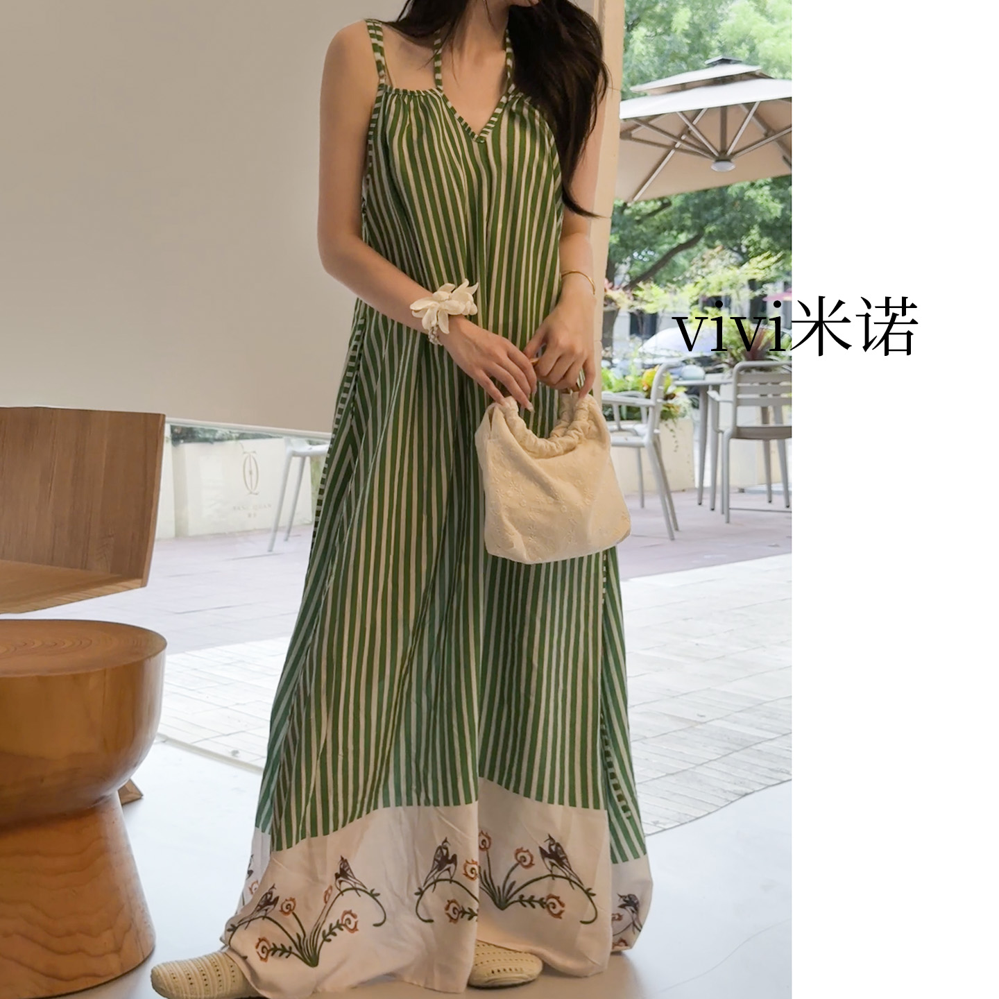 棉绸睡裙女夏印花薄款吊带两穿长裙可外穿家居服度假风高级感裙子