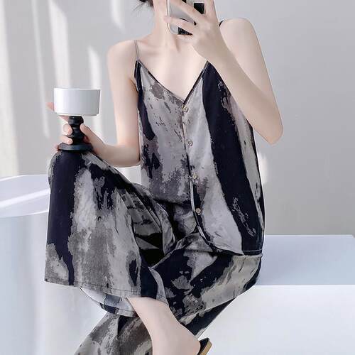 家居服绵绸两件套装可外穿薄款