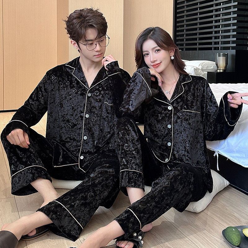 提花纯色情侣睡衣女金丝绒潮牌高级感家居服套装外穿保暖奢华长袖,女士内衣/男士内衣/家居服,睡衣/家居服套装,淘宝优惠券,粉丝福利购,淘宝优惠卷