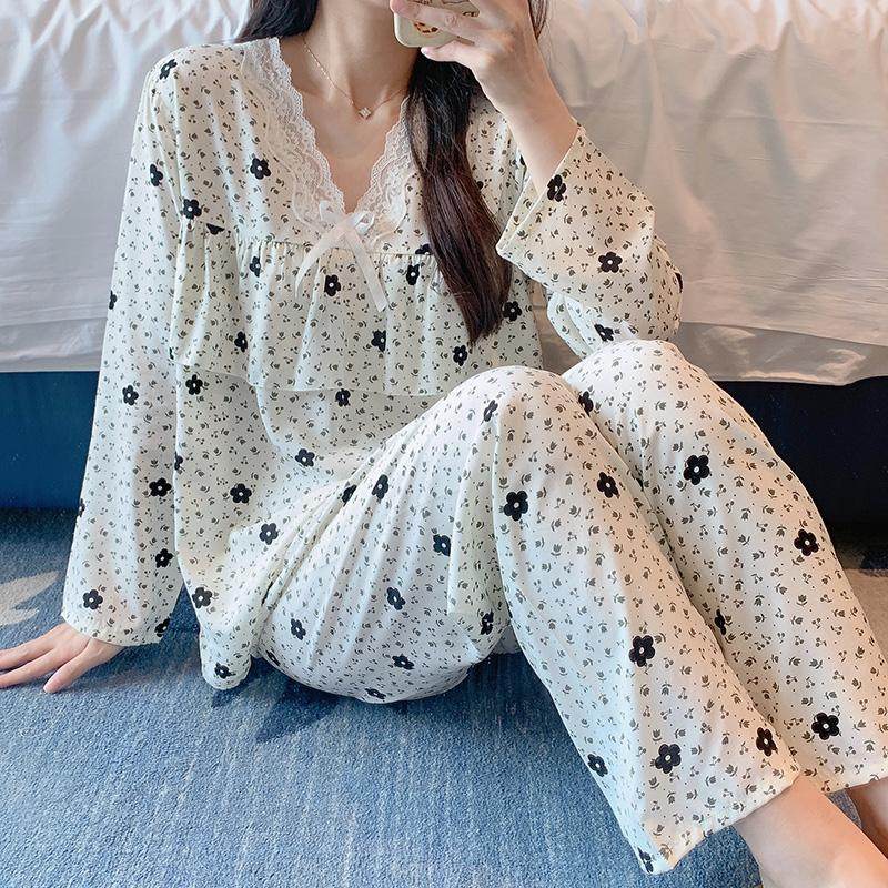 防凸点春夏季棉绸睡衣女甜美少女可爱新款绵绸家居服2025新款秋天