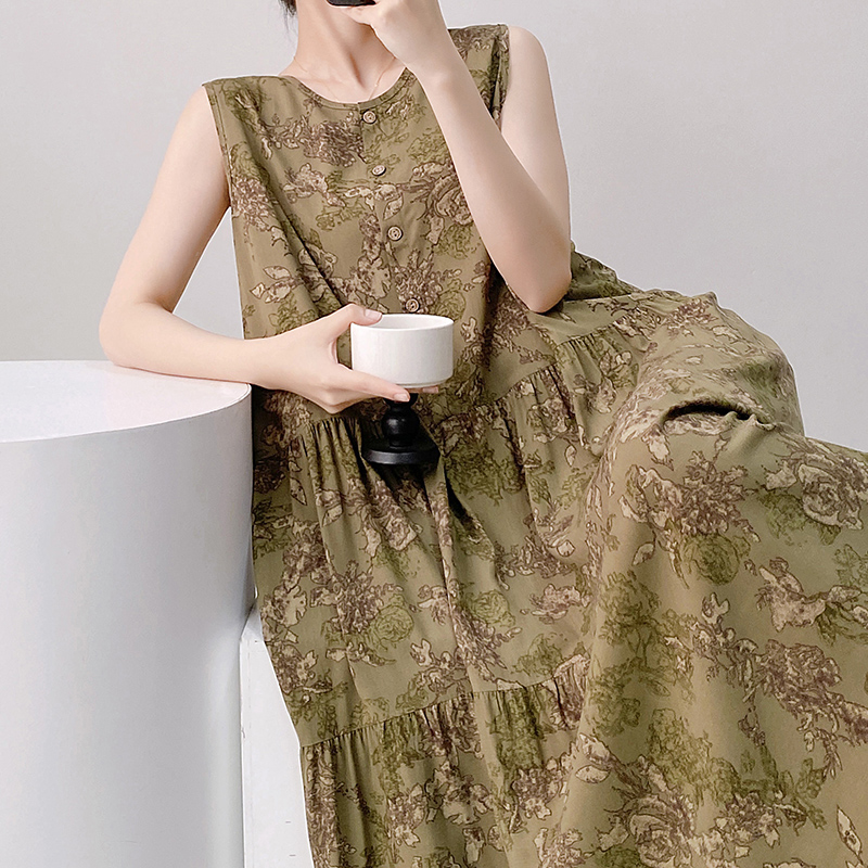 2025年新款睡裙女夏棉绸无袖背心