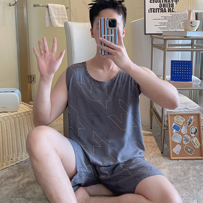 短裤青少年无袖夏季薄款凉感睡衣