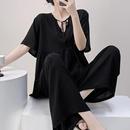 公主风家居服夏天 新款 睡衣女春夏季 短袖 人造棉甜美娃娃领棉绸套装