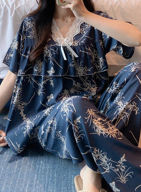 新款舒适透气短袖家居服套装
