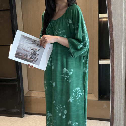 夏季甜美棉绸带胸垫可外穿睡裙