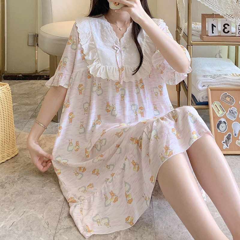 睡衣亲肤舒适绵绸睡裙