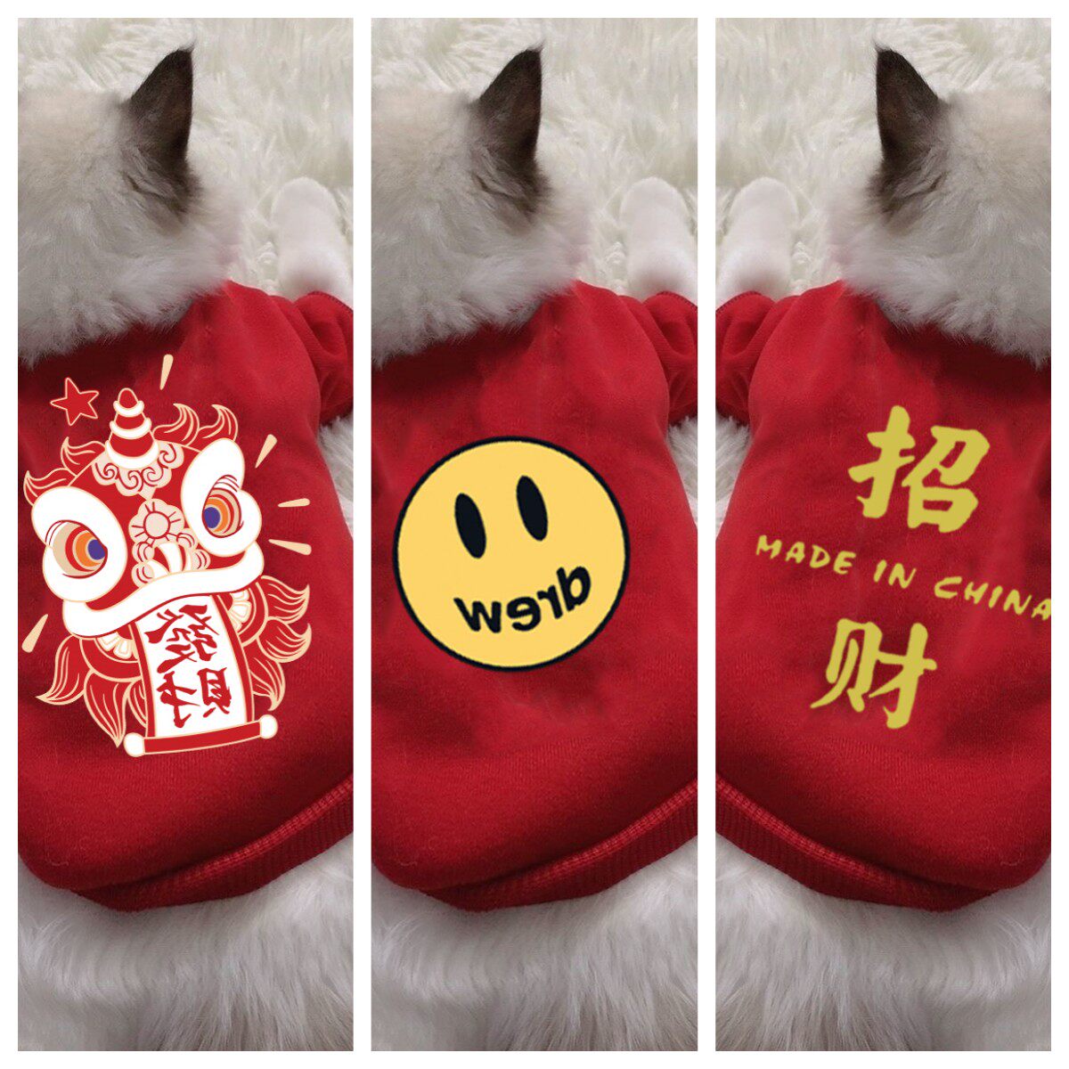 猫咪衣服保暖新年秋冬装宠物布偶英短蓝猫幼猫红色喜庆卫衣防掉毛