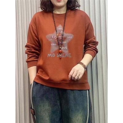 圆领卫衣女2025新款百搭中年春秋t恤女长袖Q秋季上衣妈妈休闲内搭