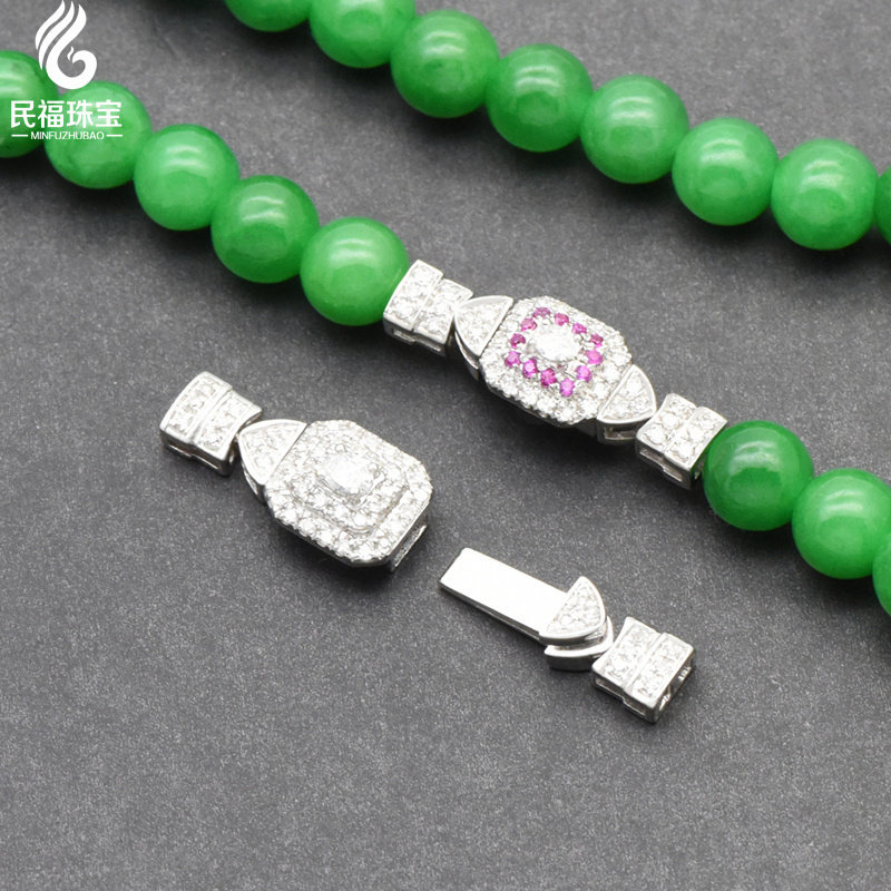 18K金翡翠珍珠珠链配件珠链插扣