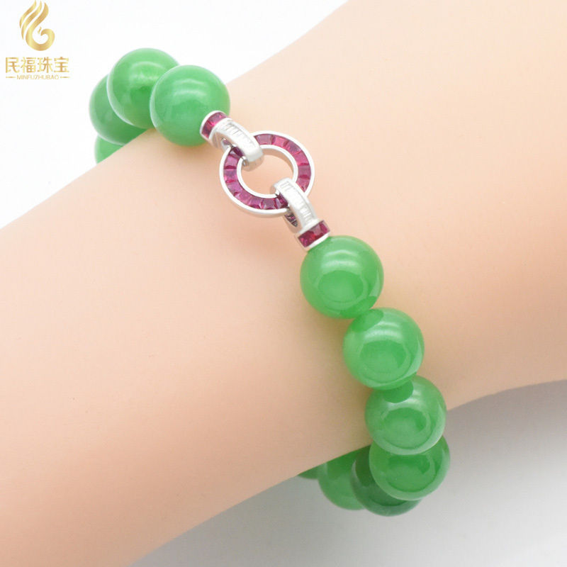 18K金珠链扣高端翡翠珠链连接扣