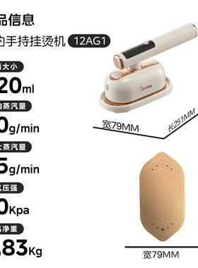 美的挂烫机家用手持熨机便携出差蒸汽电熨斗小型熨衣礼物YBD12AG1