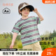 儿童短袖 棉花堂男童短袖 薄款 夏装 T恤 T恤宝宝上衣女童条纹T恤童装