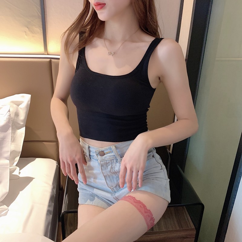 Real shot, real price, Korean waistcoat, women's underwear with square neck, suspender, beautiful back and breast pad