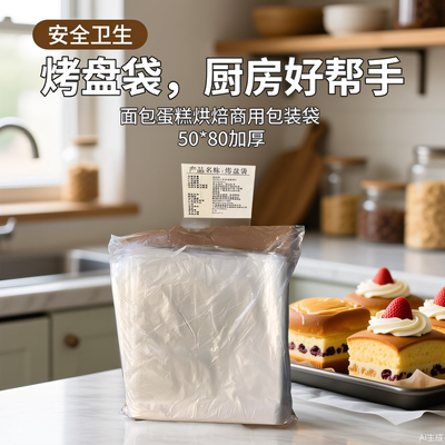 5080cm 加厚烤盘袋 包装袋 塑料磨砂袋 39元100只礼品袋装礼袋
